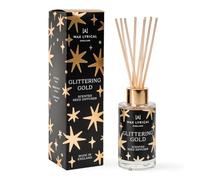 Wax Lyrical Reed Diffuser Home Fragrance - Glittering Gold, 100ml | Lemon, Apple and Peppermint Scents, Soft Floral, Vanilla and Amber, For Living Rooms and Home Offices
