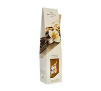Wax Lyrical Reed Diffuser Home Fragrance - Vanilla Flower, 100ml | Vanilla, Almond, Candy and Musk Scents, Glass Bottle, Rattan Reeds, Warm Sweet Fragrance