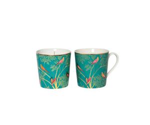 Wax Lyrical Sara Miller Green Chelsea Bird Ceramic Mug And Natural Wax Candle Gift Set - Mandarin Tuberose Wild Musk