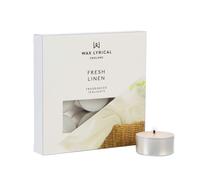 WAX LYRICAL Scented Tealight Candles, Box of 9, Fresh Linen, Silver