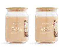 Wax Lyrical Sweet Almond Large Jar Candle, Up to 100 Hour Burn Time (Pack of 2)