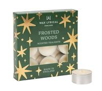 Wax Lyrical Tealight Set - Frosted Woods, 9 Fragranced Tealights | Pine, Mistletoe and Warming Spice Scents, and Vanilla, a Cosy Woodland Feel, For Living Rooms and Home Offices