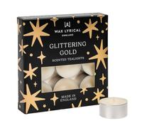 Wax Lyrical Tealight Set - Glittering Gold, 9 Fragranced Tealights | Citrus, Apple and Peppermint Scents, Soft Floral and Vanilla, a Fresh Cosy Fragrance, For Living Rooms and Home Offices