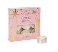 Wax Lyrical Tealight Set - Sparkle Season, 9 Fragranced Tealights | Peach, Pear and Fruit Scents, Smooth Vanilla and Musk, a Light Uplifting Scent, For Living Rooms and Home Offices