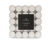 Wax Lyrical Unscented Tealights 50PK, White/Ivory