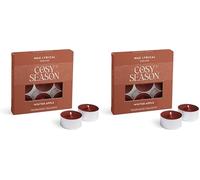 Wax Lyrical Winter Apple Tealights | Spiced Red Apple Scent | Fruit & Caramel Notes | Box of 9 Tealight Candles, Deep Coloured (Pack of 2)