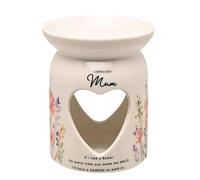 Wax Melt Burner Wax burner Ceramic Holder with Sentiment wording from Cottage Garden Range in a Matching Gift Box for Mum