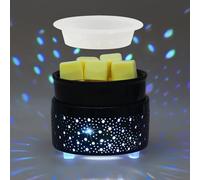 Wax Melt Burner with Silicone Dish Ceramic 3-in-1 Oil Burner Electric Candle Wax Warmer Melter Fragrance Heating Plate for Scented Waxs Home Office Bedroom Aromatherapy Gift& Décor-Black
