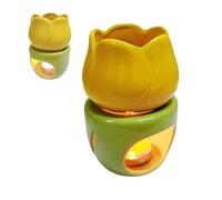Wax Melt E-ssential Oil Burner,Flower Shape Wax Melt Burner, Ceramic Oil Burner Candle Wax Melter, For Home Bedroom Decor Christmas Housewarming G-ift