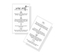Wax Melt Instruction Card | Physical Printed 2" x 3.5" inches Business Card Size | Minimalist White with Black Design