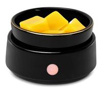 Wax Melt Warmer Candle Warmer Electric 4-in-1 Ceramic Wax Melt Burner for Scented Melts, Candle Jars, Essential Oil, Coffee Home Office Bedroom Decor Gifts for Mom Women (Black)