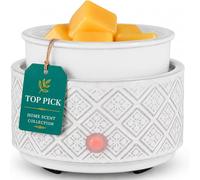 Wax Melt Warmer for Scented Wax,3-in-1Ceramic Wax Warmer Fragrances Candle Oils, Home Fragrance Burner,Electric Candle Warmer Perfect Christmas Gifts for Mom Women(White)
