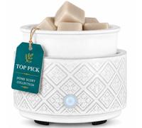 Wax Melt Warmer for Scented Wax,3-in-1Ceramic Wax Warmer Fragrances Candle Oils, Home Fragrance Burner,Electric Candle Warmer Perfect Christmas Gifts for Mom Women(White)