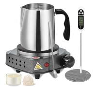 wax melter for candle making, Electric Wax Melter with Electric Hot Plate, 900ml stainless steel cup, Thermometer, potholder, Spoon, Anti-scald handle, wax melting pot for candle making