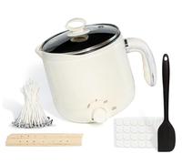 Wax Melter for Candle Making Non-stick and Keep Warm 1.8L Large Electric Wax Melting Pot with Pouring Spout - Wicks, Wick Stickers, Centering Device, Spoon, Candle Making Supplies - UK Plug