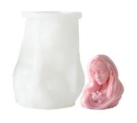 Wax Molds - 3D Jesus Mary Silicone Mold, Heat Resistant Easy Release Candle Mold, Spiritual Religious Design for Resin Plaster Soap Clay Concrete Chocolate Making, Ideal for Craft Lovers, 6.4x9.8cm