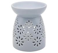 Wax/Oil Warmer | Grey Flowers | 1 Piece - 11x11x14 cm