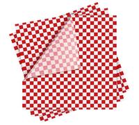 Wax Paper Sheets Checkered 24pcs Red for Burgers and Sausages