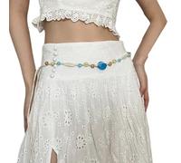 Wax Rope Waist Cincher With Resin Beads Decorative Belt Unique Statement Jewelry For Skirts And Dresses Jewelry Belt For Wardrobe