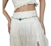 Wax Rope Waist Cincher With Resin Beads Decorative Belt Unique Statement Jewelry For Skirts And Dresses Ethnic Braided Sash For Festival Clothing