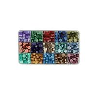 Wax Seal， Ancient Sealing Wax Stamp Making Tools Set - 12-15 Grids Box with Seal Beans and Beads