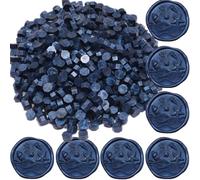 Wax Seal Beads, 400Pcs Sealing Wax Beads, Octagon Wax Sealing Beads, Navy Blue Sealing Wax Beads Set for Wax Seal Stamp, Gift Wrapping, Letter Sealing (Navy Blue)