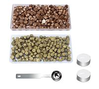 Wax Seal Beads, ANBOSE 200 PCS Champagne Gold and 200 PCS Blue Gold Sealing Wax Beads for Making Party Invitations