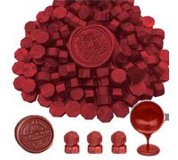 Wax Seal Beads, ANBOSE 300 Pieces Octagon New Wine Red Sealing Wax Beads, Wax Sealing Beads for Letter Sealing Wax