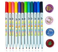 Wax Seal Pen, Ioggtser 12 PCS Metallic Marker Color Pen for Decorating Wax Seal Pattern, Premium Wax Pen for Wedding Envelope Sealing Wax, Fit All Wax Seal Beads or Wax Seal Sticks
