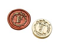 Wax Seal Stamp 2pcs A-Z Seal Kit Sealing Wax for Stamp Head Letter Retro for Wedding Logo for Print Set Craft Soaps(Color-F)