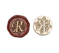 Wax Seal Stamp 2pcs A-Z Sealing Wax for Letter Retro Seal Kit Stamps Logo for Scrapbooking Print Set Wedding Craft Soaps(Color-R)