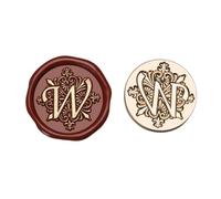 Wax Seal Stamp 2pcs A-Z Sealing Wax for Letter Retro Seal Kit Stamps Logo for Scrapbooking Print Set Wedding Craft Soaps(Color-W)