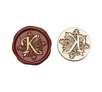 Wax Seal Stamp 2pcs A-Z Sealing Wax For Letter Retro Seal Kit Stamps Logo For Scrapbooking Print Set Wedding Craft Soaps Stamps(Color-K)