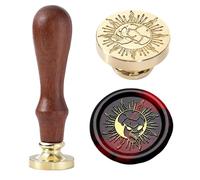 Wax Seal Stamp - Ancient Skull Sealing Wax Stamp with Mystical Powers,Radiant Head Seal Stamp,0.98 Inch/25mm Removable Brass Stamp for Halloween, Envelope Sealing