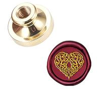 Wax Seal Stamp Head Replacement, Gold, 25mm Copper Seals, Celtic Knot Wax Seal Stamp Heads Only (Celtic Knot Heart)