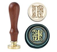 Wax Seal Stamp Initial - Alphabet Sealing Wax Stamp, Vintage Letter J Stamp Kit, 0.98 Inch/25mm Brass Seal for Envelopes,Invitations and Wedding