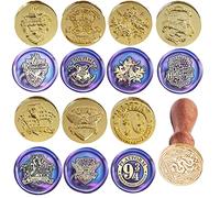 Wax Seal Stamp Set 8 Pieces Magic School Wizard Sealing Wax Stamp Heads with Handle Vintage Seal for Christmas Wedding Invitations Envelopes Gift Packing