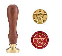 Wax Seal Stamp Set, Sealing Wax Stamps Copper Seals with Wooden Hilt, Vintage Retro wiccan Seal Wax Stamp (Pentagram)