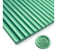 Wax Seal Stick, Tomgenrine 15 Pieces Glue Gun Wax Seal Sticks,for Letter Greeting Cards Wine Sealing Crafts Making Wedding and Party Invitations(Pine Green)