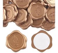 Wax Seal Sticker Wax Seal Stickers 30pcs (6 Basic Style) Feather, Bow, Wreath, Heart Self Adhesive Wedding Invitation Envelope(Style 01)