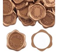 Wax Seal Sticker Wax Seal Stickers 30pcs (6 Basic Style) Feather, Bow, Wreath, Heart Self Adhesive Wedding Invitation Envelope(Style 03)