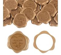 Wax Seal Sticker Wax Seal Stickers 30pcs Text Style Botanical Self-Adhesive Wedding Invitation Envelope Gold(Style 07)