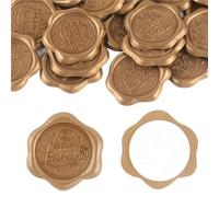 Wax Seal Sticker Wax Seal Stickers 30pcs Text Style Botanical Self-Adhesive Wedding Invitation Envelope Gold(Style 08)