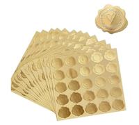 Wax Seal Stickers 250pcs Gold Embossed Heart Stickers Envelope Seal Wax Looking Labels Wedding Party Invitation Card Decoration