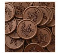 Wax Seal Stickers 30 Pieces Wax Seal Sticker Peony with Love Leaf Envelope Seal Stickers Self Adhesive Bronze Gold White Stickers for Wedding(Champagne)