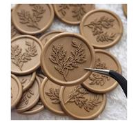 Wax Seal Stickers 30 Pieces Wax Seal Sticker Peony with Love Leaf Envelope Seal Stickers Self Adhesive Bronze Gold White Stickers for Wedding(Goose Yellow)