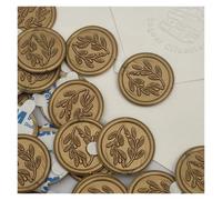 Wax Seal Stickers 30 Pieces Wax Seal Sticker Peony with Love Leaf Envelope Seal Stickers Self Adhesive Bronze Gold White Stickers for Wedding(Red)