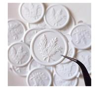 Wax Seal Stickers 30 Pieces Wax Seal Sticker Peony with Love Leaf Envelope Seal Stickers Self Adhesive Bronze Gold White Stickers for Wedding(Multi)