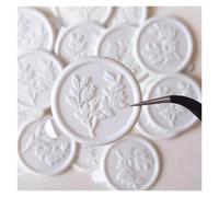 Wax Seal Stickers 30 Pieces Wax Seal Sticker Peony with Love Leaf Envelope Seal Stickers Self Adhesive Bronze Gold White Stickers for Wedding(Light Pink)