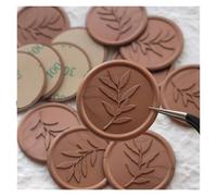 Wax Seal Stickers 30 Pieces Wax Seal Sticker Peony with Love Leaf Envelope Seal Stickers Self Adhesive Bronze Gold White Stickers for Wedding(Dark Grey)